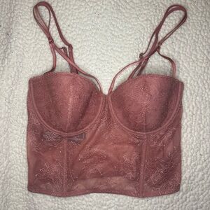 Lace Bustier Top in Dusty Pink